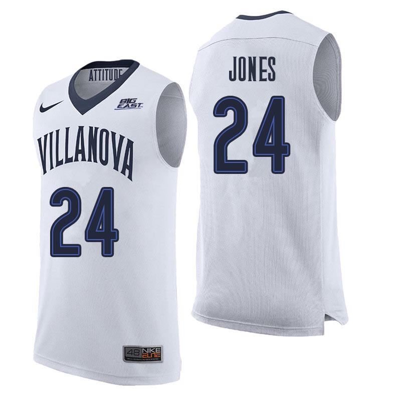 Men Villanova Wildcats #24 Wali Jones College Basketball Jerseys Sale-White